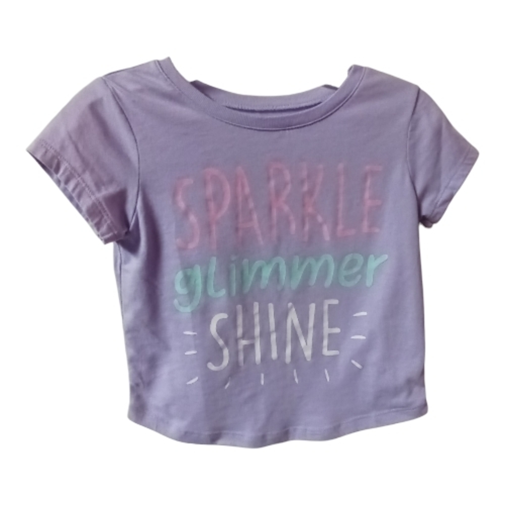 ⭐M6) Falls Creek Kids Purple “Sparkle Glimmer Shine” Tee Girls Size 3T